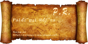 Palágyi Róza névjegykártya